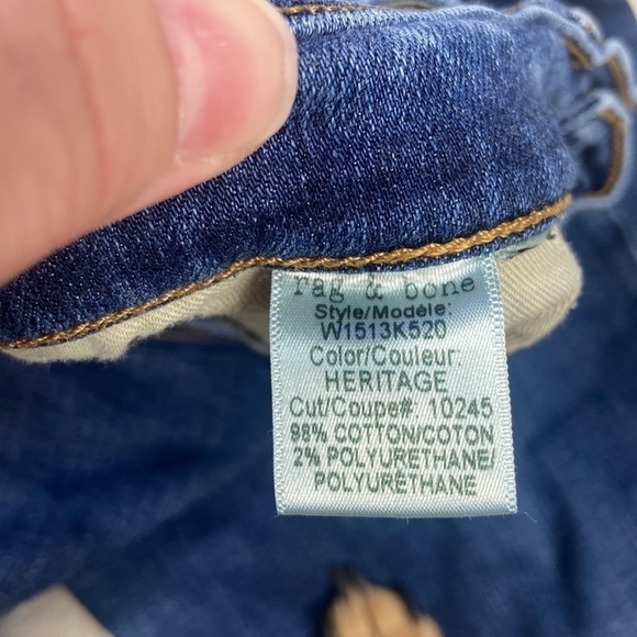 Rag & Bone Dark Wash High Rise Skinny Jeans - Picture 8 of 10